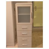 Contemporary White Bathroom Linen Cabinet 1 door