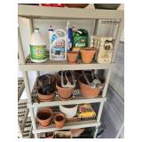 Planter pots and lawn chemicals - 10 red pots ,