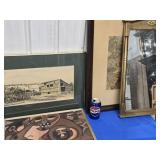 Art lot- Wallace Nutting Print,  Watercolor of a