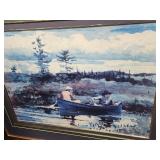 " The Blue Boat "by Winslo Homer , framed ,