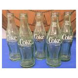 5 Vintage State Coca-Cola Glass Bottles  6.5 oz ,