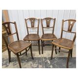 4 Thonet Ice cream Parlor chairs , set , panel