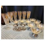 6 MCM Frosted Golden Leaf pilsners glasses, 7