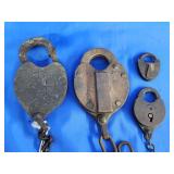 4 antique locks.  Sweetheart Brass lock stamped