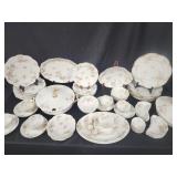 Haviland Limoges china.  56 PCS.  Pink floral w/