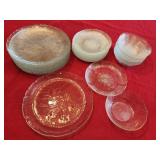 33 PC Arcoroc clear Canterbury Corcus pattern.