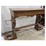 Walnut Eastlake  Entry Hall Lobby Wall Table with
