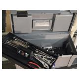 Toolbox and contents- sockets, plyrts, wrenches
