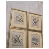 4 Crewel work Birds,  framed each measures