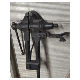 Antique Blacksmith Post leg vise , 40'h look at