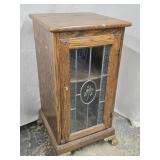 Solid Oak Cabinet base has meral claw feet ,