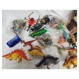 Lot of vintage rubber Dinosaurs,  insects, spider