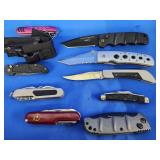 9 pen knives.   Various makers and Ages.  Look at