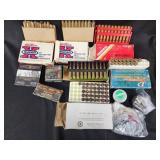 Assorted ammo and primers.  As is.  Various