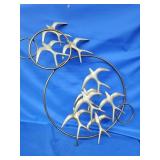 MCM metal sculpture of birds in flight.  Missing
