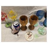 Mixed Lot - 4"  Handpainted Pheasant Glass
