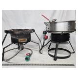 2 Outdoor Gas Burner Stoves one is a Bayou