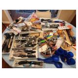 Kitchen knives, graders, ladies, spoons, tongs,