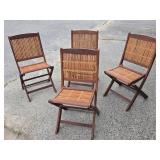 4 Teak Folding chairs look at pictures for more