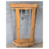 Oak bow glass sides and front china cabinet no