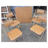 Folding Table and 4 chairs set look at pictures