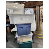 5 Storage totes with lids and decorative storage