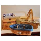 3 Longaberger baskets.   Deckbthe Halll 2000