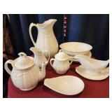 Stoneware wheat shaf pattern.   Pitcher, teapot,