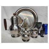 Oneida stainless steel coffee pot, creamer