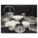 Glass Lot - 3 pieces Fenton Cased Milk Glass