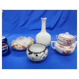 German stacked teapot, creamer and sugar, Royal