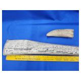 2 Faux reproduction Scrimshaw pieces.   Look at