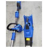 Like new.  Kobalt 24 V Brushless weed eater and