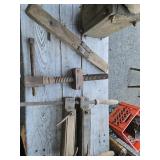 Antique clamps - wood Press  lamp , wood  lamp