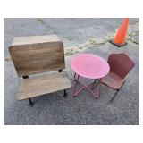 Antique School Desk and Child