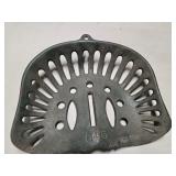 Antique Cast Iron Compact Tractor seat marked