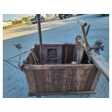 Wood shipping crate with contents.  All as found.