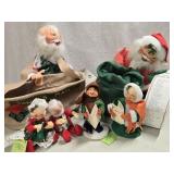 6 Anna Lee Christmas Dolls - Santa