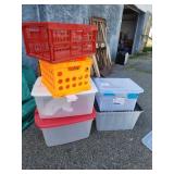 4 totes and 2 crates.  PICK UP ONLY.  Look at the