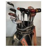 20 Golf Clubs with golf bag various makers and