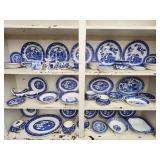80 pcs of Blue Willow China.  Various makers: