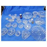 18 pcs. American Fostoria footed bowls, basket,
