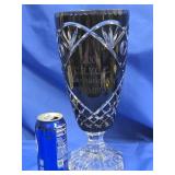 13" Bohemian glass 2006 Trophy Vase Cobalt blue