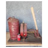 Antique hand pump vacuum.   Still has bag.
