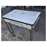 Enamel top refectory Deco Kitchen table with