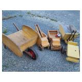 Vintage Wood toy: Community tow truck and dump