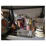 Lot- pottery Acorn Birdhouse,  vintage blender ,