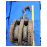 Large 2 wheel block and tackle.   Look at the