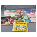 Board games.  Monopoly,  Risk, operation. Hail to