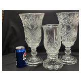Pair 13" Leaded Crystal Candle Lamps and pne 10"